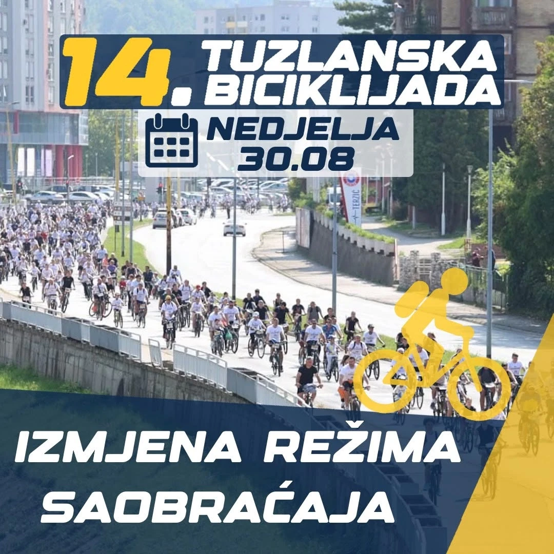 PU Tuzla - obavijest o izmjeni režima saobraćaja zbog Tuzlanske biciklijade
